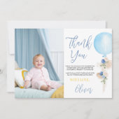 Carte de remerciements photo du garçon de ballon (Devant)