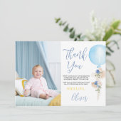 Carte de remerciements photo du garçon de ballon (Debout devant)