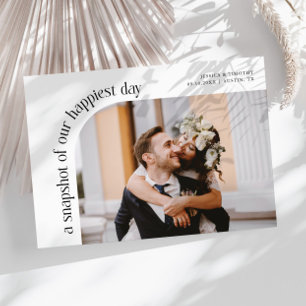Carte De Remerciements Photo du jour de mariage le plus heureux