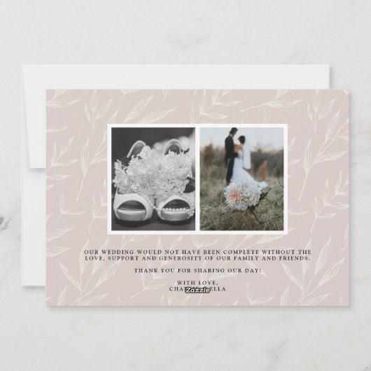 Carte de remerciements photo du Mariage de Bokeh F (Dos)