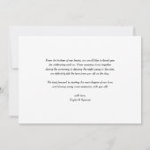 Carte De Remerciements Photo du Mariage de calligraphie blanc (Dos)