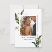 Carte de remerciements photo du Mariage de feuilla (Devant)