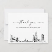 Carte de remerciements photo du Mariage Skyline de (Devant)