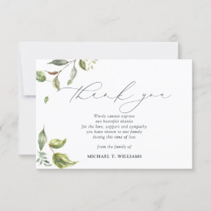 Carte De Remerciements Photo du Mémorial de la verdure de l'aquarelle