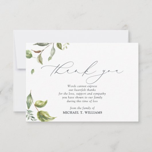 Carte de remerciements photo du mémorial Watercolo (Devant)