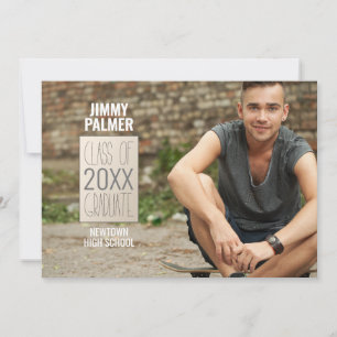 Carte De Remerciements Photo d'un diplômé en milieu urbain