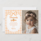 Carte De Remerciements Photo d'une fille de pêche douce 1er anniversaire (Devant)