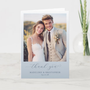 Carte De Remerciements Photo Élégant Beige Joyeux
