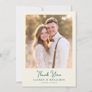 Carte De Remerciements Photo Élégant Beige Romantique