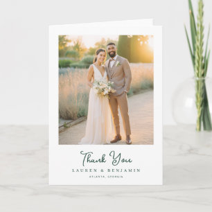 Carte De Remerciements Photo Élégant Beige Romantique
