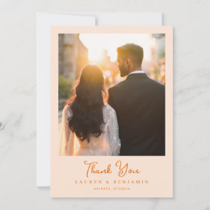 Carte De Remerciements Photo élégant et romantique doré