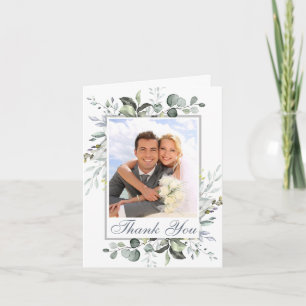 Carte De Remerciements PHOTO Elegant Eucalyptus Mariage de verdure