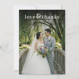 Carte De Remerciements Photo Élégant Neutre Romantique