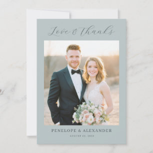 Carte De Remerciements Photo Élégant Pastel Romantique