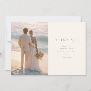 Carte De Remerciements Photo Élégant Pastel Romantique