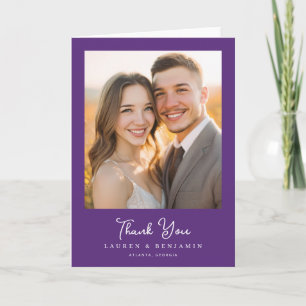 Carte De Remerciements Photo élégant romantique violet