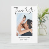 Carte De Remerciements Photo élégante (Debout devant)