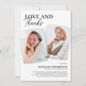 Carte de remerciements photo élégante des funérail (Devant)