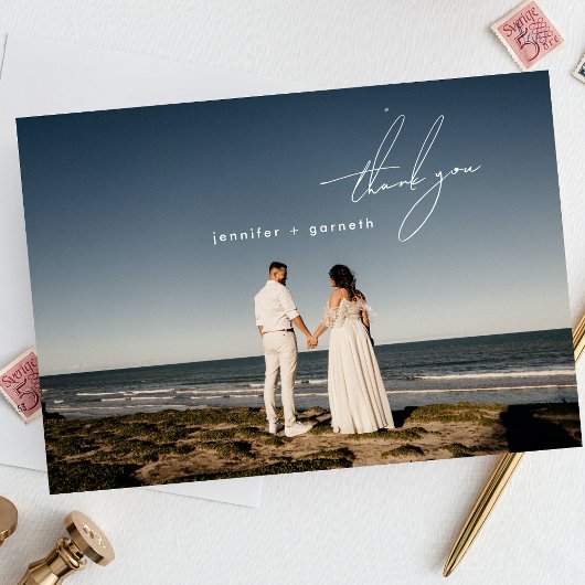 Carte De Remerciements Photo élégante et moderne