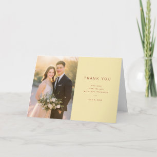 Carte De Remerciements Photo Élégante Jaune Chaud