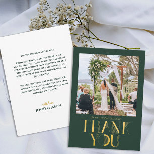 Carte de remerciements photo Emerald Gold