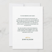 Carte de remerciements photo Emerald Gold (Dos)