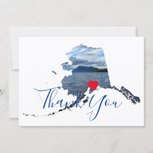 Carte De Remerciements Photo en forme de l'Alaska