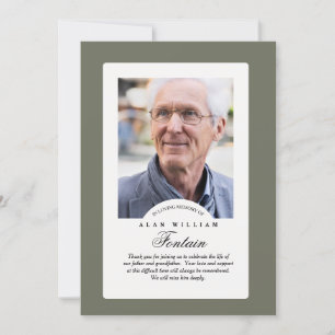 Carte de remerciements photo en mémoire éternelle