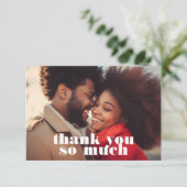 Carte De Remerciements Photo en noir moderne (Debout devant)