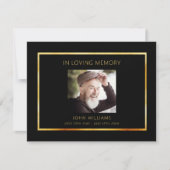 Carte de remerciements photo en noir pour les funé (Devant)