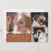 Carte De Remerciements Photo en terre cuite de mariage Souvenirs faits av (Devant)