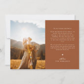 Carte De Remerciements Photo en terre cuite de mariage Souvenirs faits av (Dos)