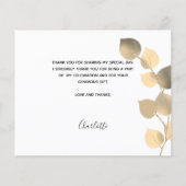 Carte de remerciements photo eucalyptus d'annivers (Dos)