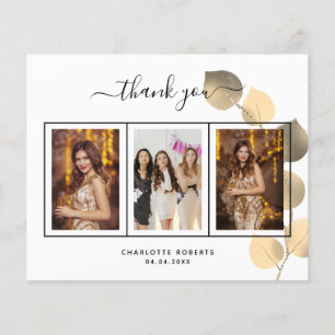 Carte de remerciements photo eucalyptus d'annivers