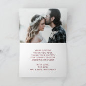 Carte De Remerciements Photo faite sur commande florale de mariage (Intérieur)