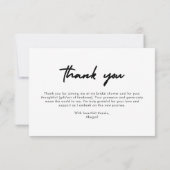 Carte De Remerciements Photo Fête des mariées moderne (Dos)