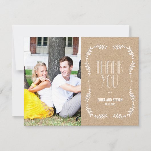 Carte de remerciements photo Feuille (Devant)