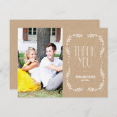 Carte de remerciements photo Feuille (Devant / Derrière)