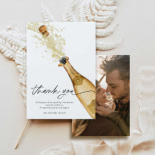 Carte de remerciements photo Fiançailles de couple