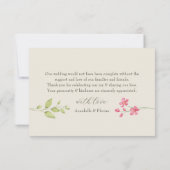 Carte De Remerciements Photo Floral Ivory Wedding (Dos)