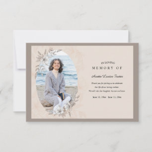 Carte de remerciements photo Floral Memorial