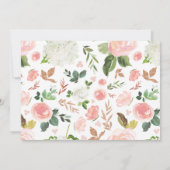 Carte De Remerciements Photo florale de baptême d'aquarelle de verdure et (Dos)