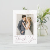 Carte De Remerciements Photo florale Mariage Chic Mauve (Debout devant)