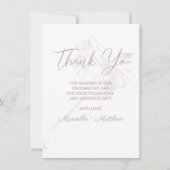 Carte De Remerciements Photo florale Mariage Chic Mauve (Dos)