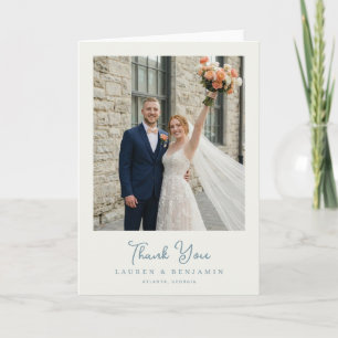 Carte De Remerciements Photo Florale Navy Romantique