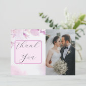 Carte De Remerciements Photo florale Soft Rose Modern Boho (Debout devant)