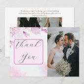 Carte De Remerciements Photo florale Soft Rose Modern Boho (Devant / Derrière)
