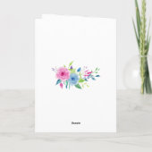 Carte de remerciements photo florale ultra violet (Dos)