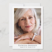 Carte De Remerciements Photo funérailles de Sympathy (Dos)