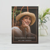 Carte de remerciements photo funéraire (Debout devant)